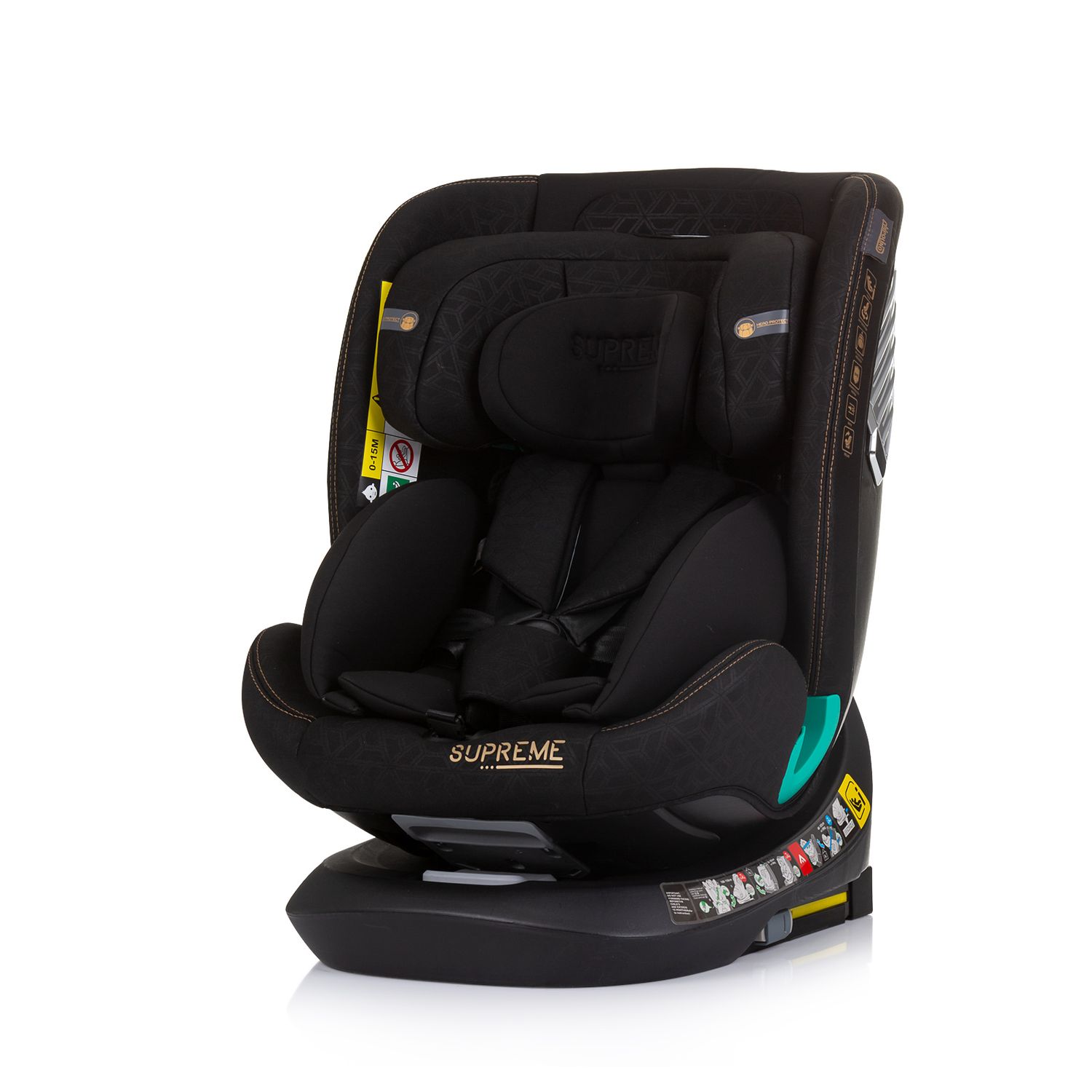 Chipolino i-Size Kindersitz Supreme (40-150 cm) verstellbar 360&deg; drehbar Isofix schwarz 