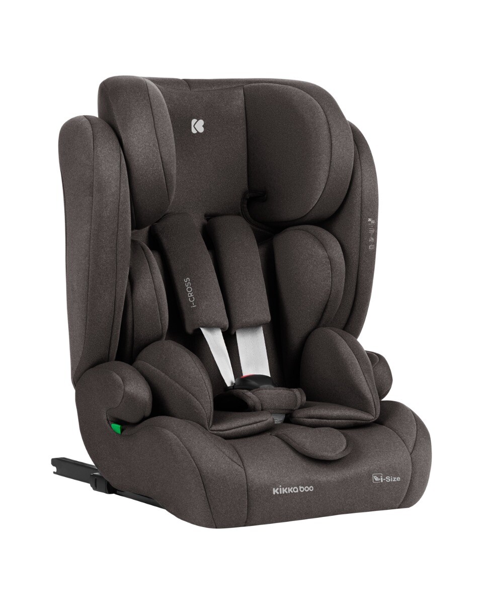 Kikkaboo Kindersitz i-Cross i-Size (76-150cm) Isofix Top Tether Kopfst&uuml;tze Gurt braun 