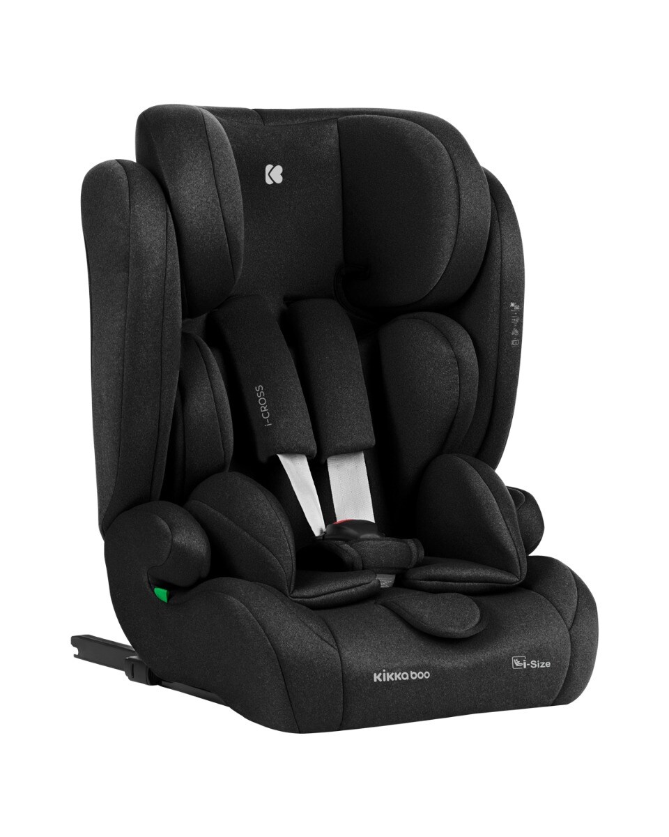 Kikkaboo Kindersitz i-Cross i-Size (76-150cm) Isofix Top Tether Kopfst&uuml;tze Gurt schwarz 