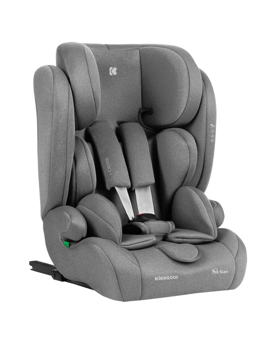 Kikkaboo Kindersitz i-Cross i-Size (76-150cm) Isofix Top Tether Kopfst&uuml;tze Gurt grau 
