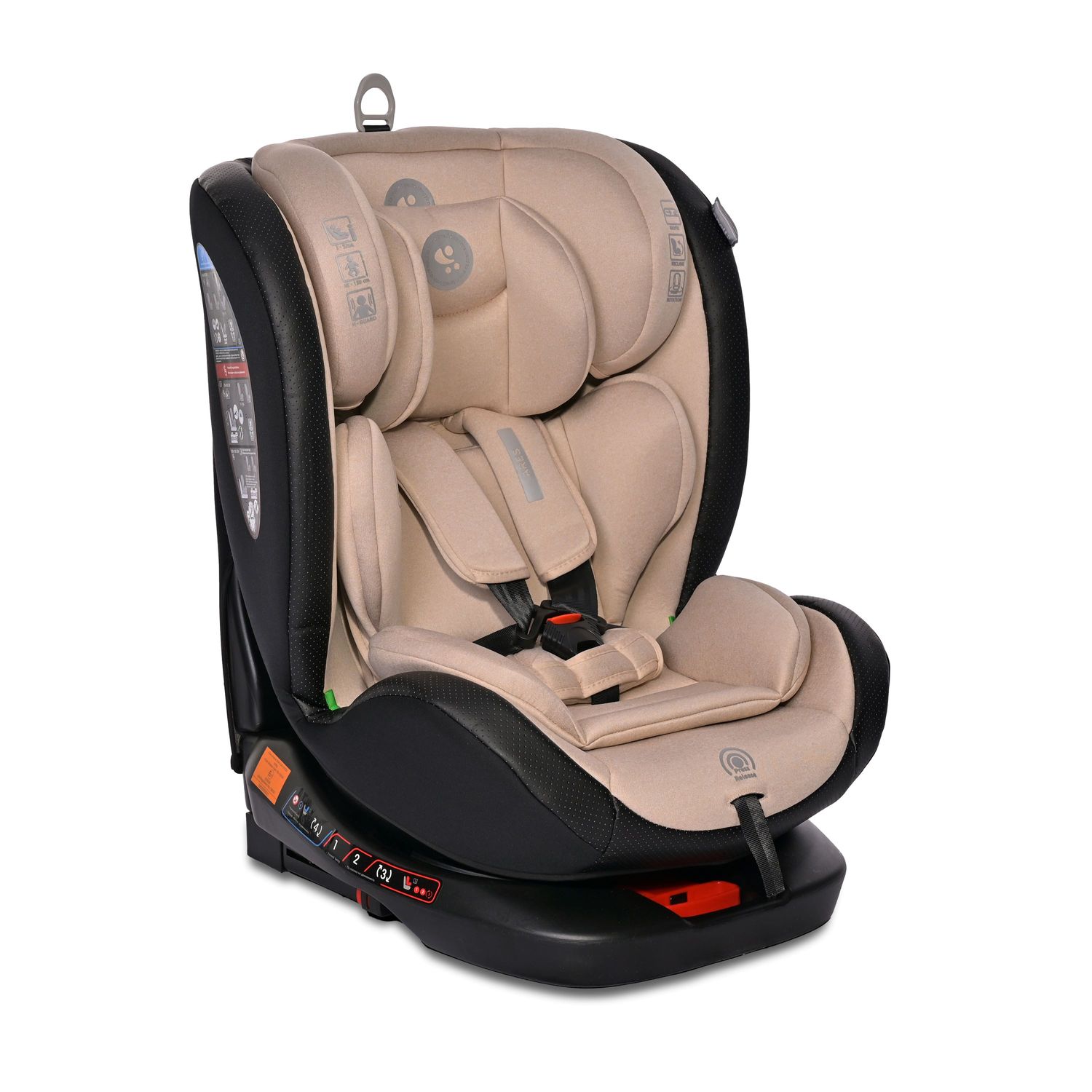Lorelli Kindersitz Ares i-Size (40-150cm) Isofix, verstellbar, Sitz 360&deg; drehbar beige 