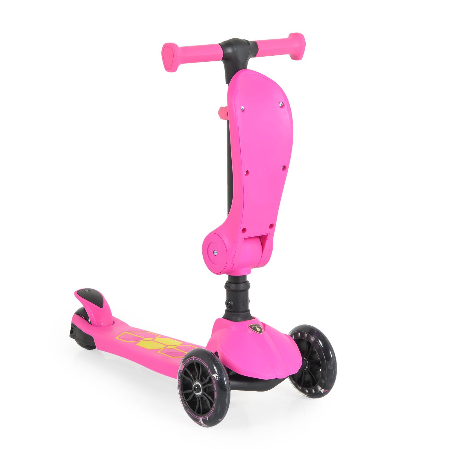 Moni Kinderroller 2 in 1 Lamborghini Laufrad, Lenkerh&ouml;he verstellbar, klappbar pink 