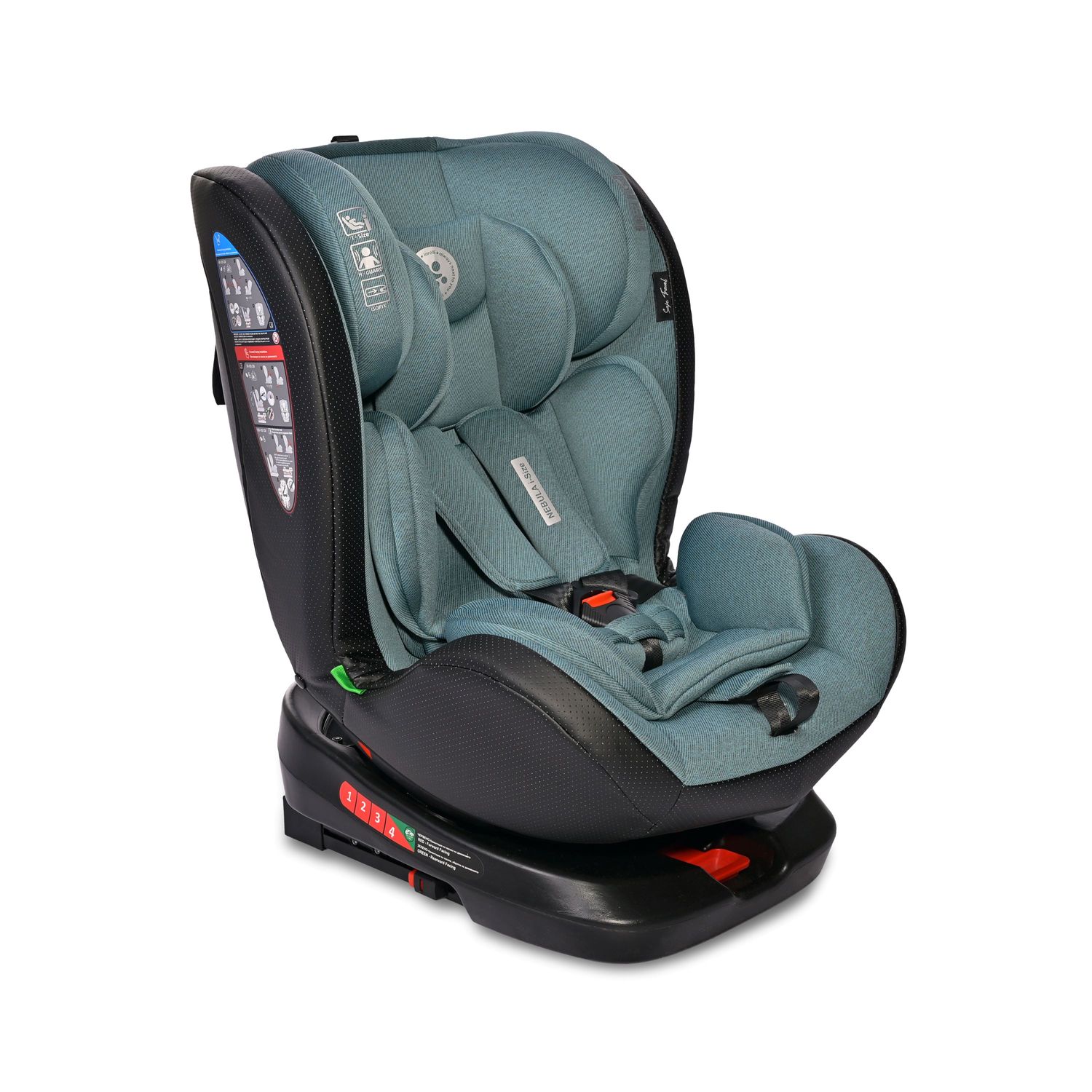 Lorelli i-Size Kindersitz Nebula (40-150cm) Isofix, 360&deg; drehbar, verstellbar gr&uuml;n 
