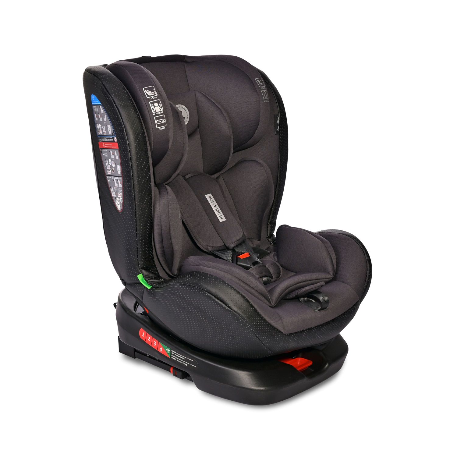 Lorelli i-Size Kindersitz Nebula (40-150cm) Isofix, 360&deg; drehbar, verstellbar schwarz 