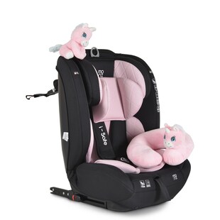 Moni Kindersitz i-Size i-Safe (76-150cm) Isofix, Top Tether, 13-fach verstellbar rosa 