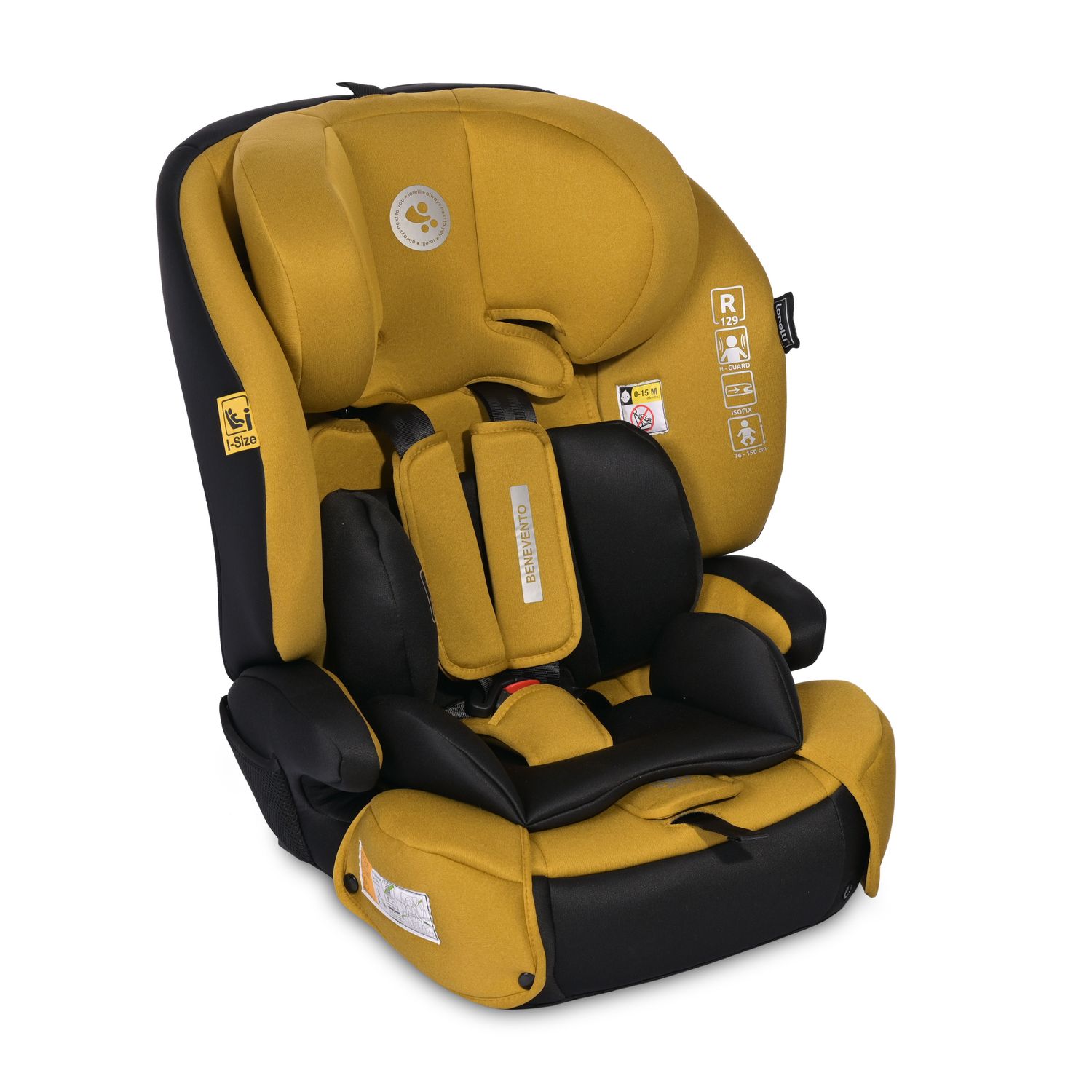 Lorelli Kindersitz i-Size Benevento (76-150 cm) Isofix, Kopfst&uuml;tze verstellbar gelb 