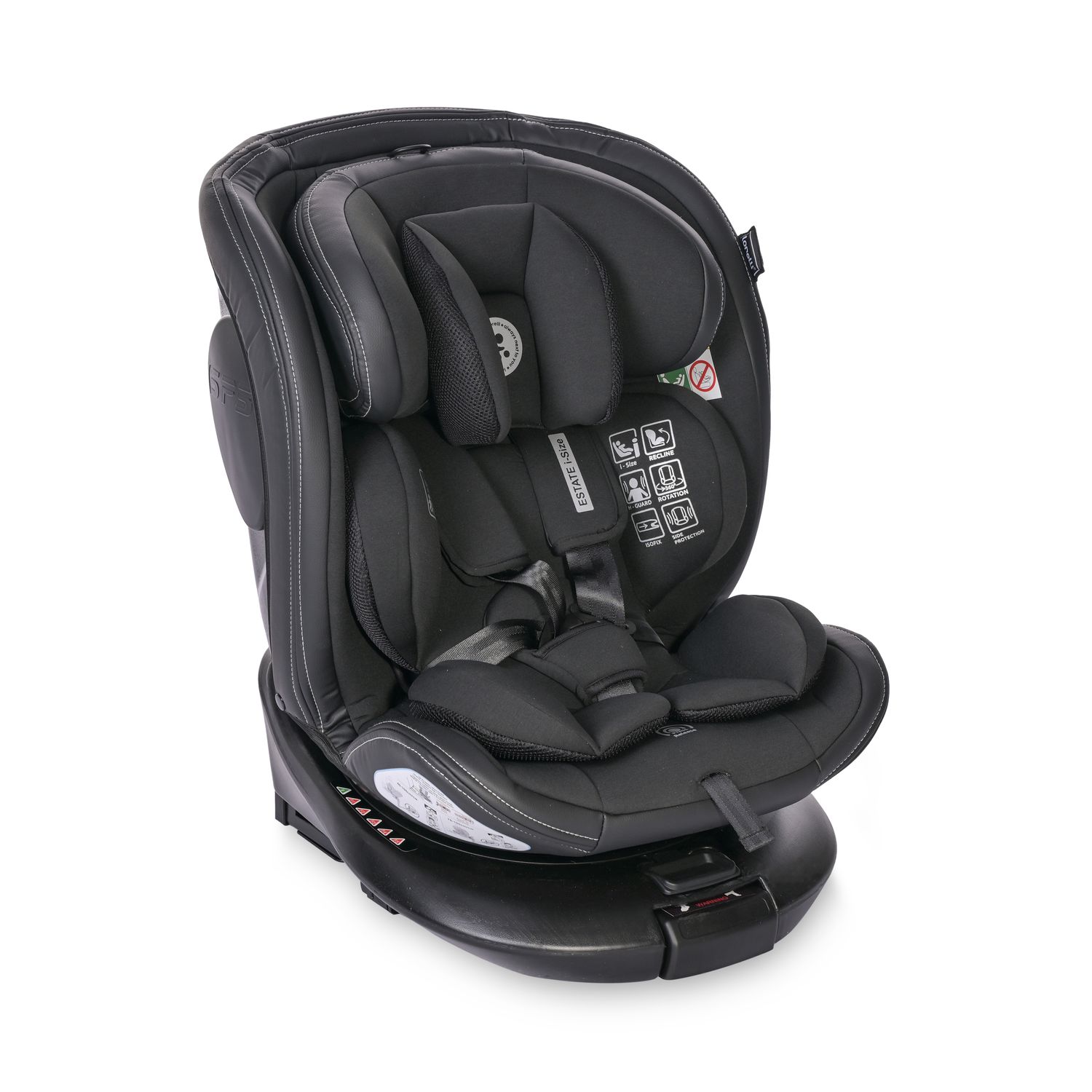 Lorelli Kindersitz Estate i-Size (40-150cm) Isofix, St&uuml;tzbein, Sitz 360&deg; drehbar schwarz 