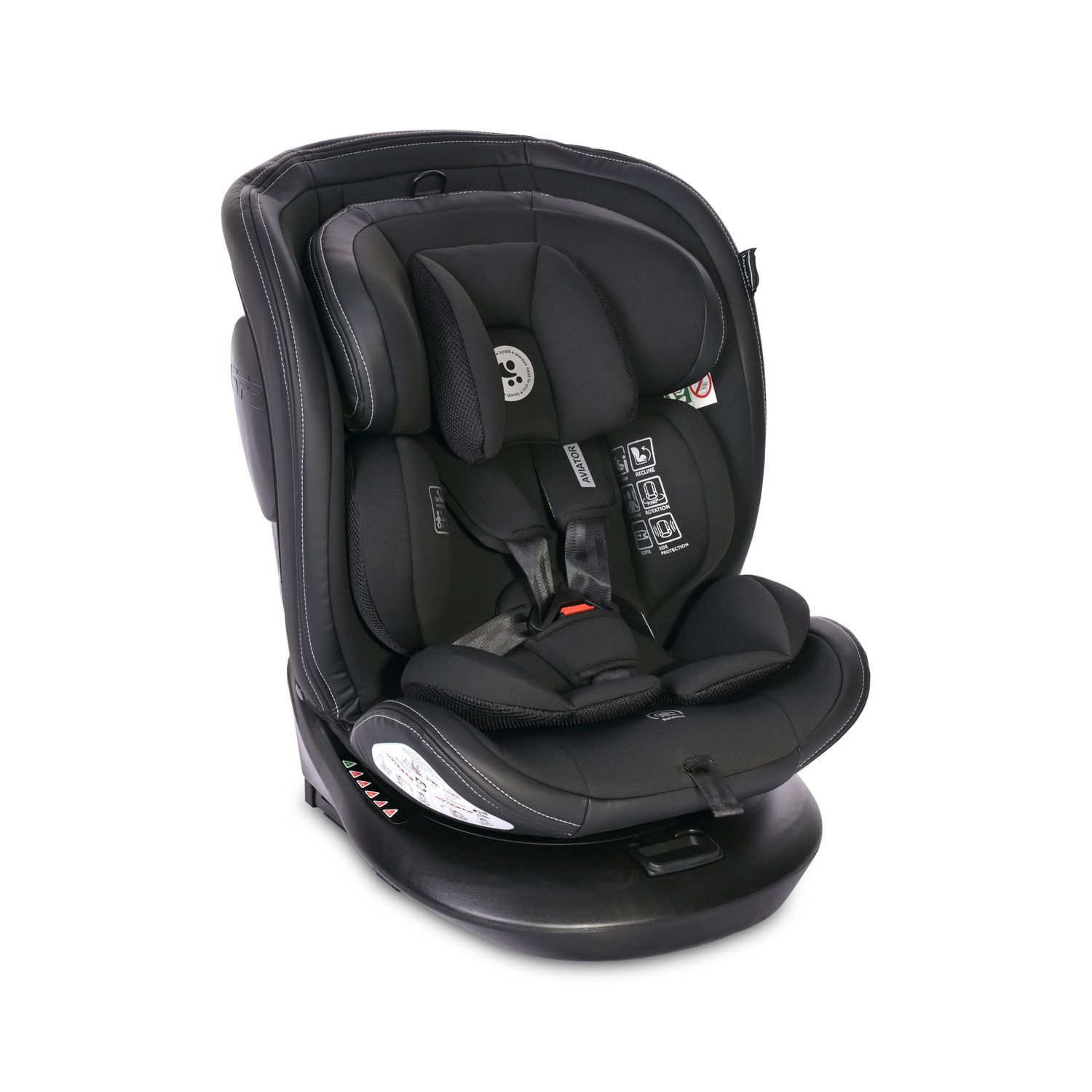Lorelli Kindersitz i-Size Aviator (40-150cm) 360&deg; drehbar, verstellbar, Isofix schwarz 