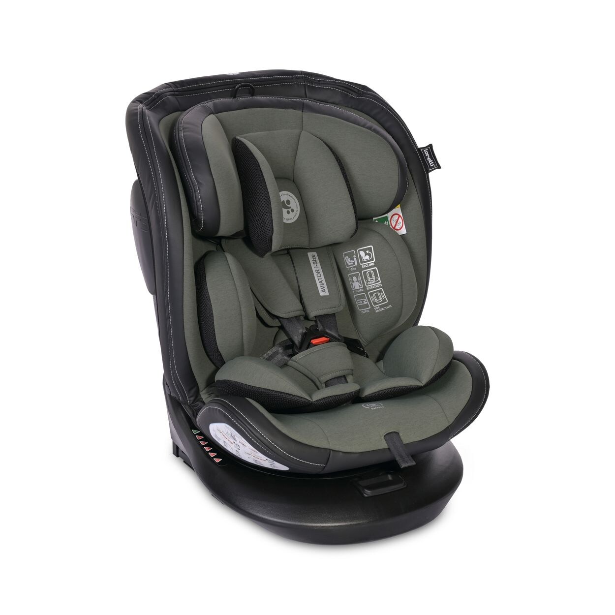 Kindersitz i-Size Aviator (40-150cm) 360° drehbar, verstellbar, Isofix grün
