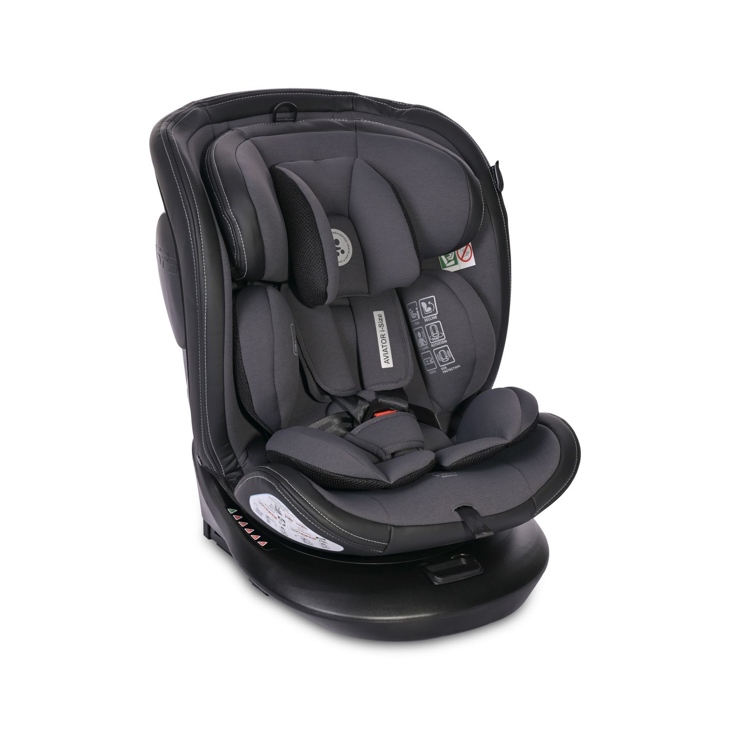 Lorelli Kindersitz i-Size Aviator (40-150cm) 360&deg; drehbar, verstellbar, Isofix grau 