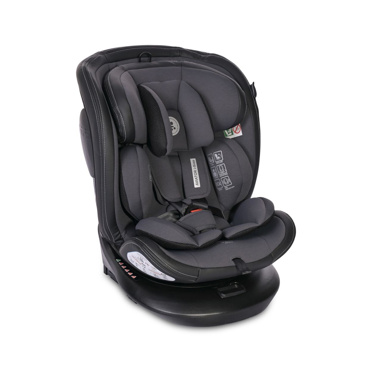 Kindersitz i-Size Aviator (40-150cm) 360° drehbar, verstellbar, Isofix grau