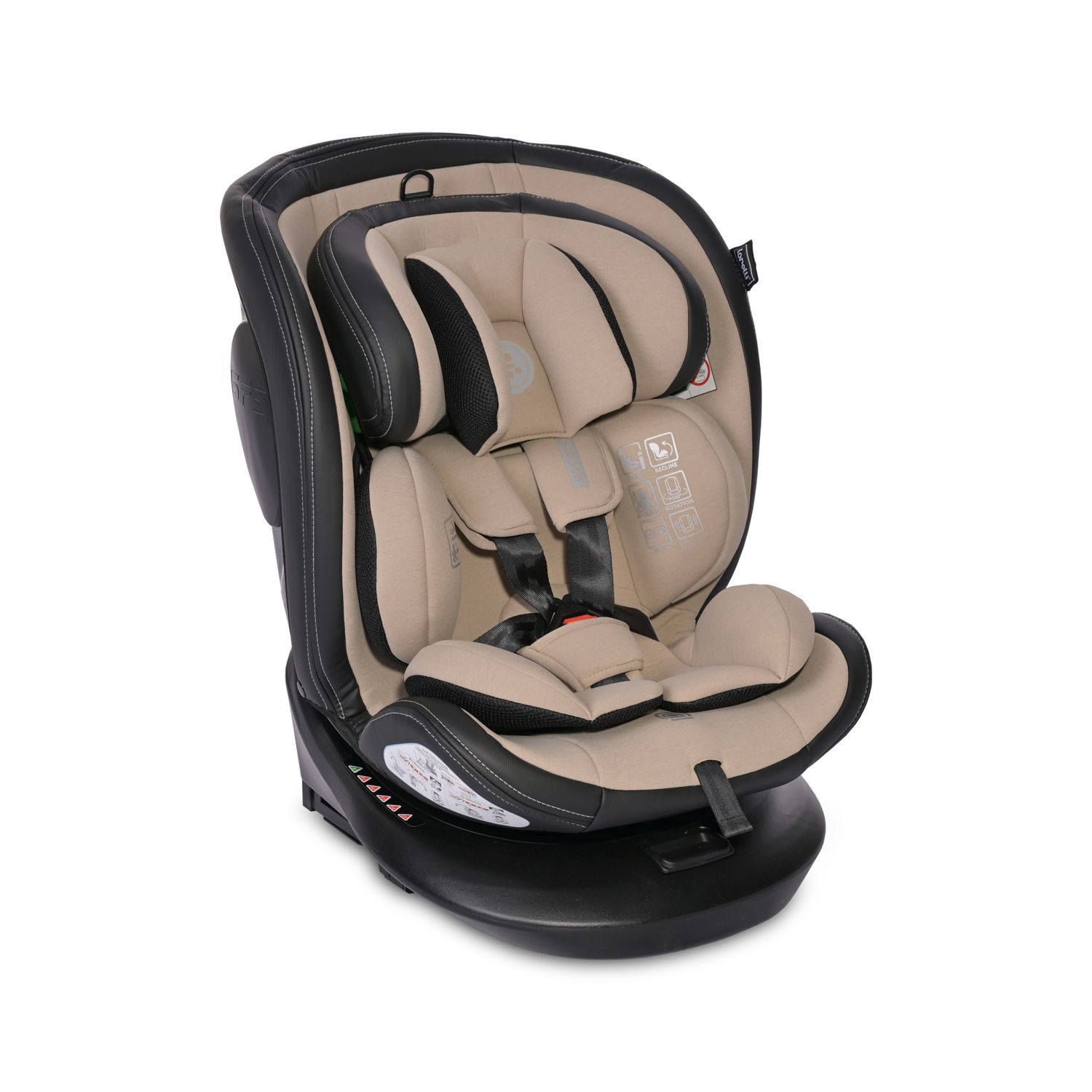 Lorelli Kindersitz i-Size Aviator (40-150cm) 360&deg; drehbar, verstellbar, Isofix beige 