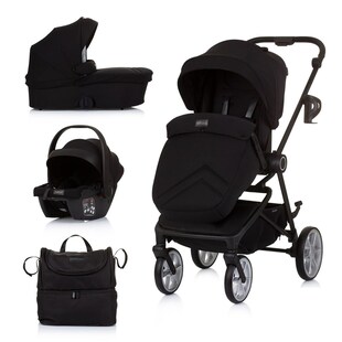 Chipolino 3 in 1 Kombikinderwagen Linea, Sportsitz, i-Size Babyschale, Babywanne schwarz 