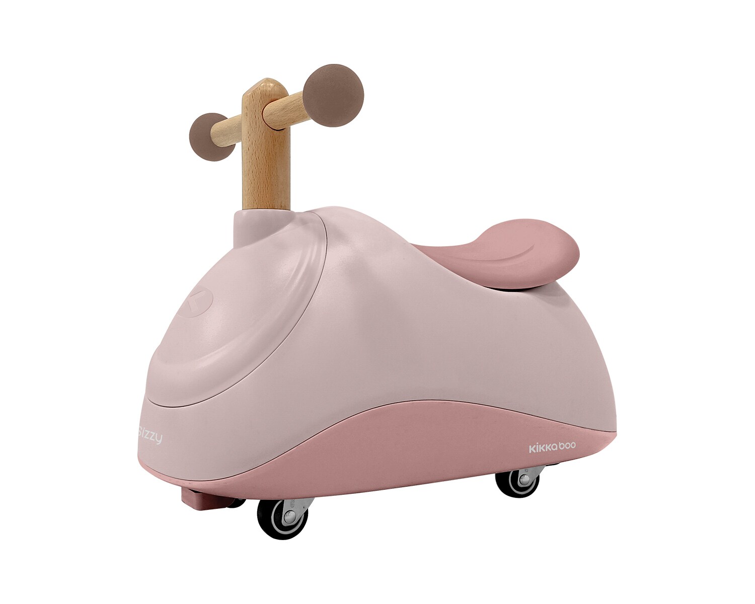 Kikkaboo Rutschfahrzeug Sizzy 4 R&auml;der Griff aus Buchenholz ab 1 Jahr Kunststoff rosa 