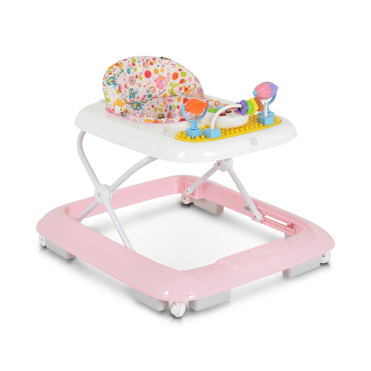 Lauflernhilfe Bravy mit Spielcenter, klappbar, Spielbrett, Musik, Stopper rosa