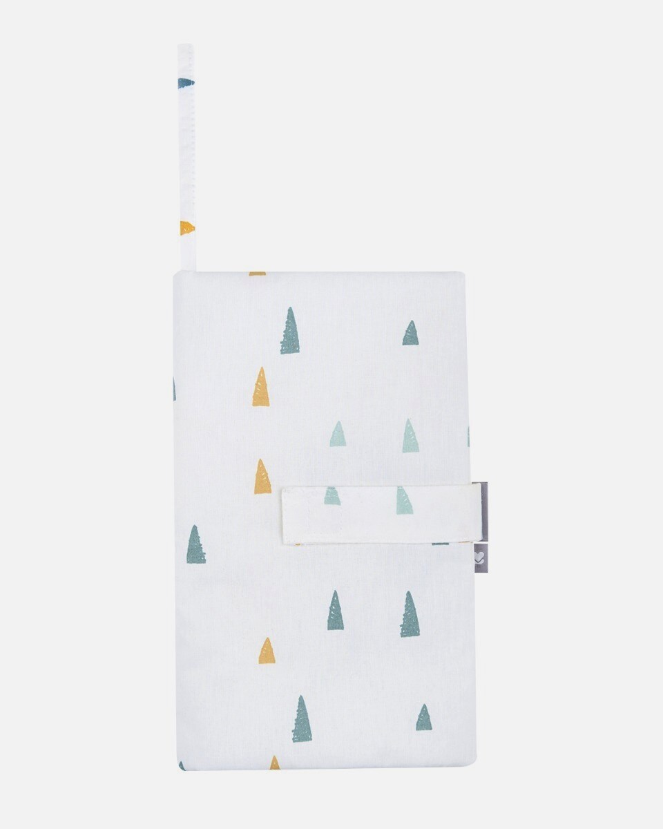 Kikkaboo Windeltasche Bear with me Wickeltasche, Selbstverschluss, Baumwolle wei&szlig; gr&uuml;n 