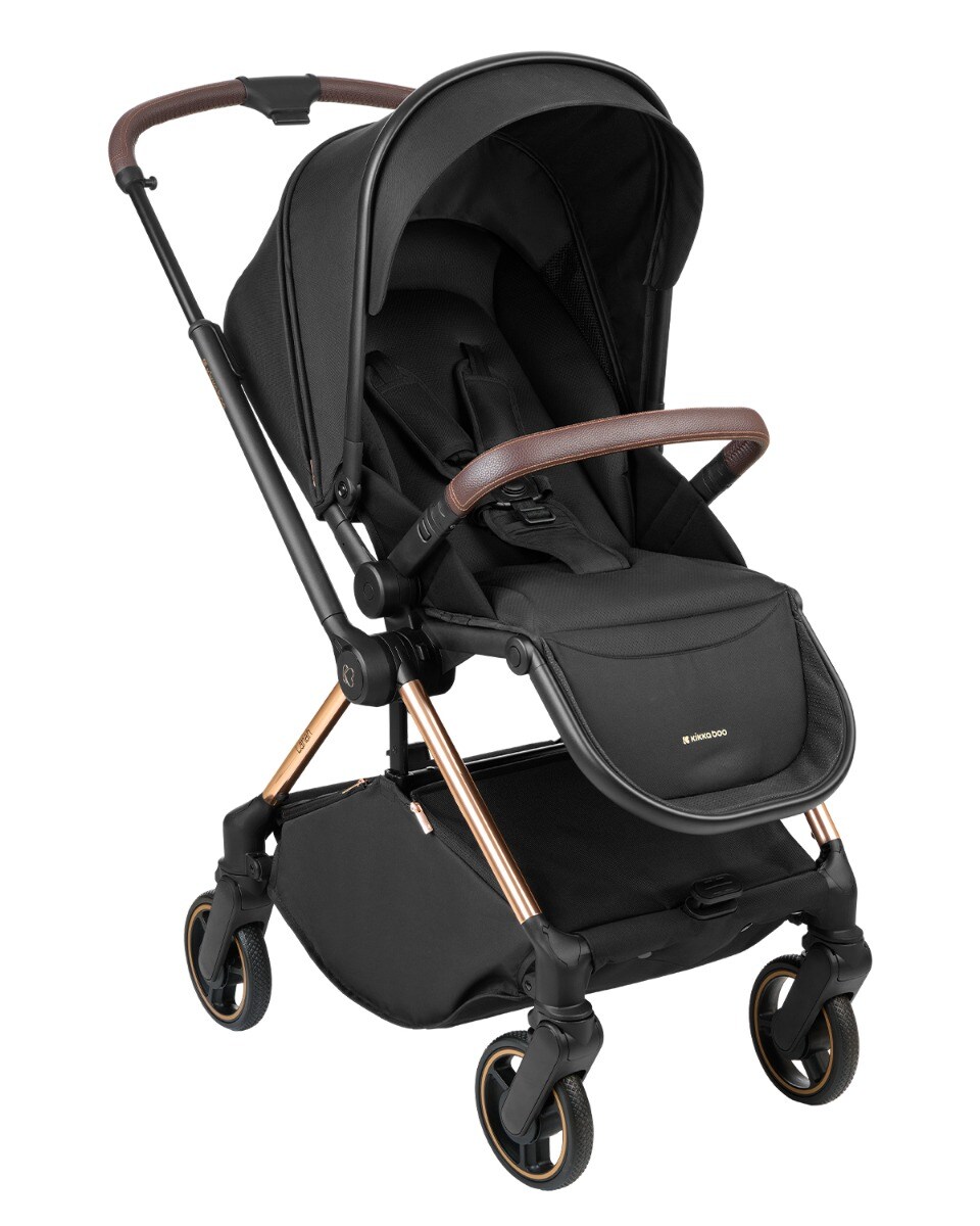 Kikkaboo Kinderwagen Lanah 2 in 1 Babywanne, R&uuml;ckenlehne verstellbar, bis 22 kg schwarz 