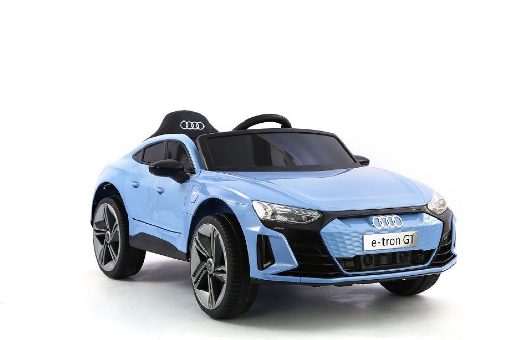 Es-Toys Kinder Elektroauto Audi E-Tron GT, EVA-Reifen, Softstart, Sto&szlig;d&auml;mpfer blau 