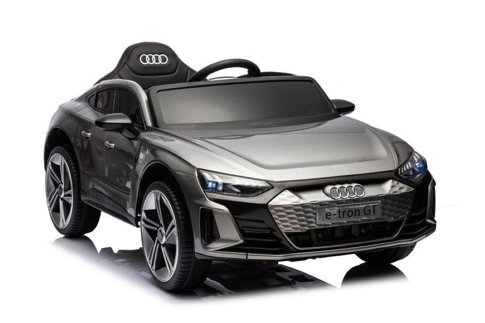 Es-Toys Kinder Elektroauto Audi E-Tron GT, EVA-Reifen, Softstart, Sto&szlig;d&auml;mpfer grau 