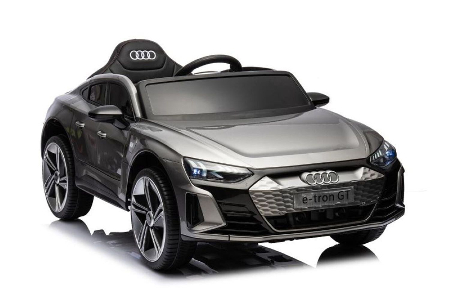 Kinder Elektroauto Audi E-Tron GT, EVA-Reifen, Softstart, Stoßdämpfer grau