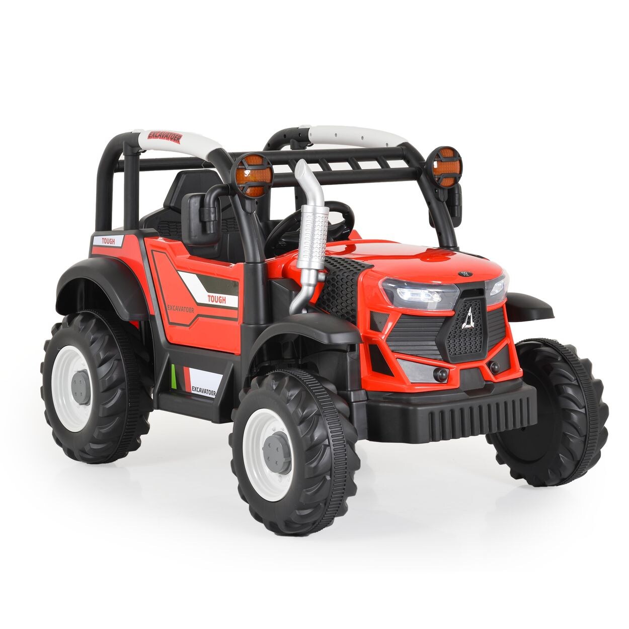 Kinder-Elektro Traktor Harvest Fernbedienung, Hupe, Lichter, Musik, MP3 rot