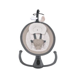 Kikkaboo elektrische Babywippe Twiddle, Schaukelfunktion, Fernbedienung, Timer beige grau 