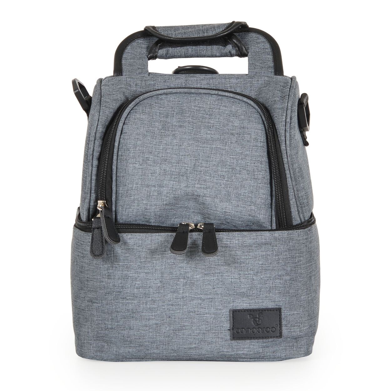 Thermobox Auora Lunchbox Thermotasche 2 isolierte Fächer Reißverschluss grau