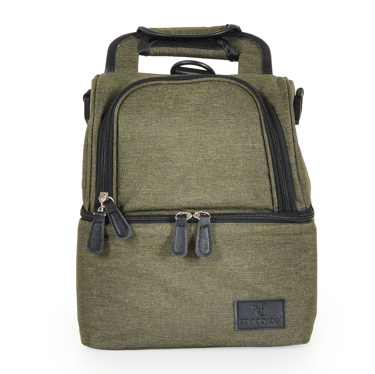 Thermobox Auora Lunchbox Thermotasche 2 isolierte Fächer Reißverschluss grün