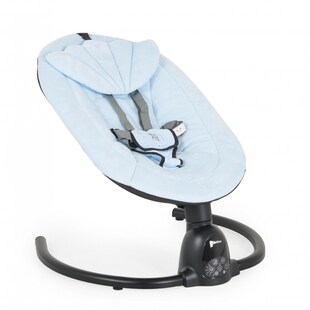 Moni Babywippe Clarissa elektrisch Moskitonetz Fernbedienung Musikfunktion Timer hellblau 