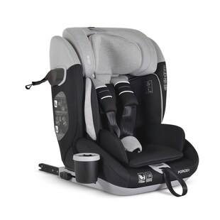 Cangaroo Kindersitz Force i-Size (76-150cm) Isofix, Getränkehalter, Top Tether grau 