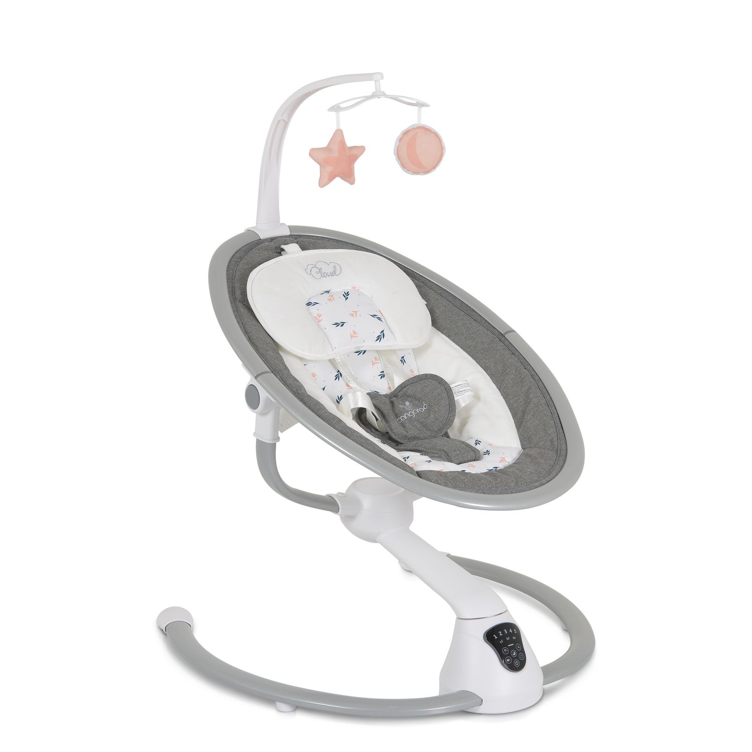 Cangaroo Swing Cloud Babywippe Musik Timer Mobile Schwingfunktion Fernbedienung pink 