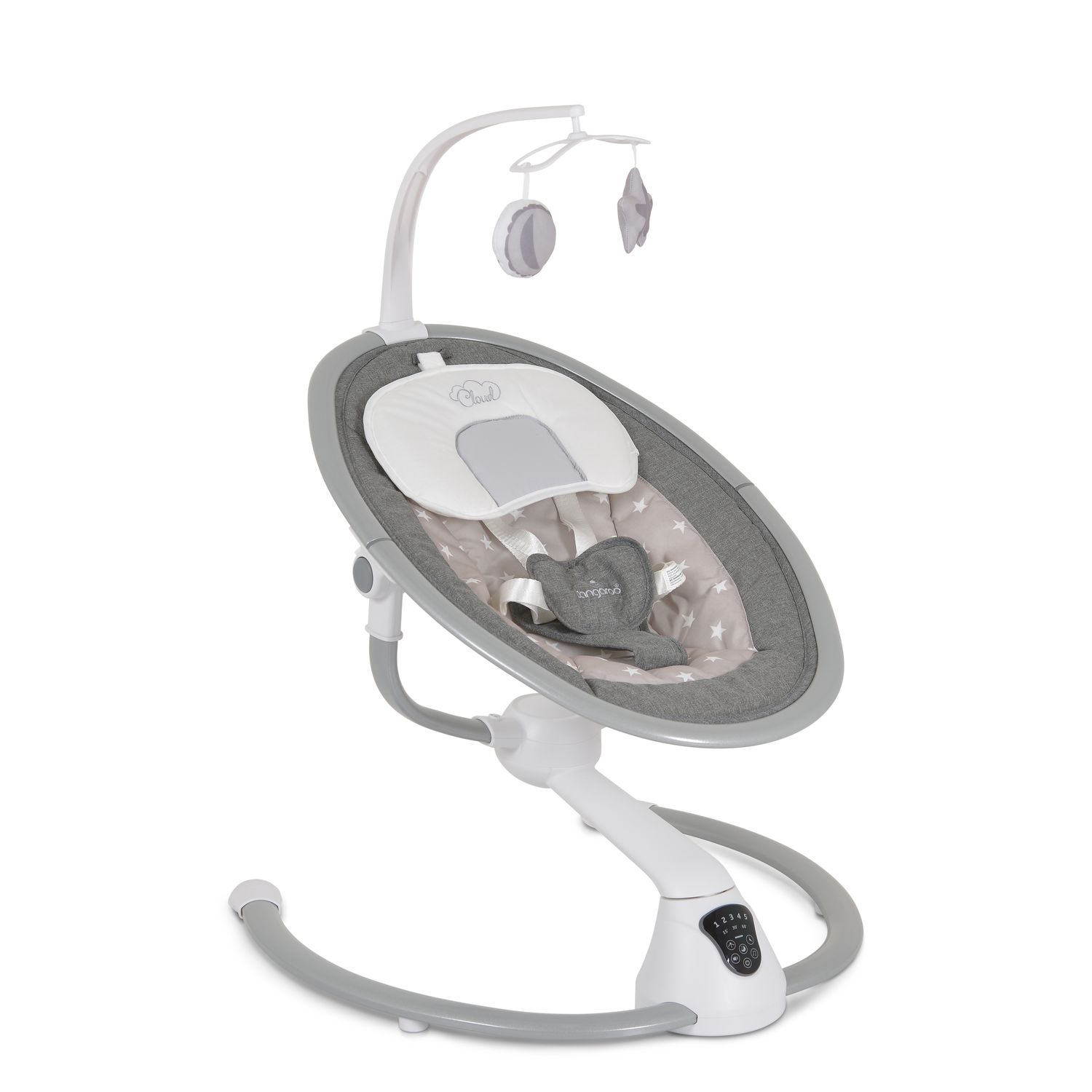 Cangaroo Swing Cloud Babywippe Musik Timer Mobile Schwingfunktion Fernbedienung beige Sterne 