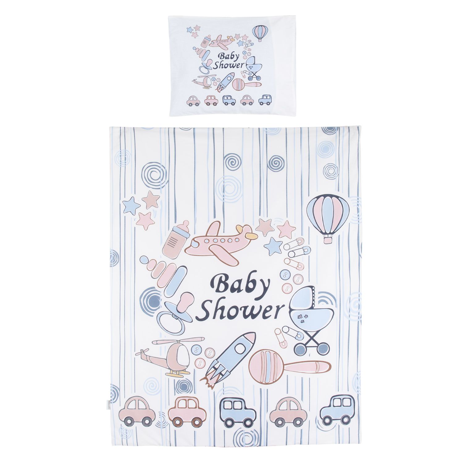 Chipolino 5-teiliges Bettw&auml;sche Set, Decke 95 x 125 cm Kissen 35 x 45 cm blau wei&szlig; 