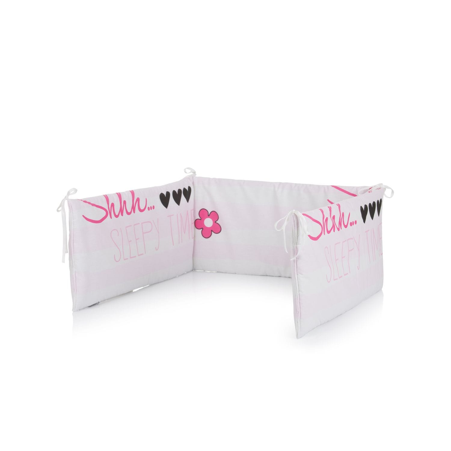 Chipolino Babynest Bumper 180 x 30 cm Bettumrandung Nestchen aus 100% Baumwolle rosa Flower 