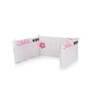 Chipolino Babynest Bumper 180 x 30 cm Bettumrandung Nestchen aus 100% Baumwolle rosa Flower 