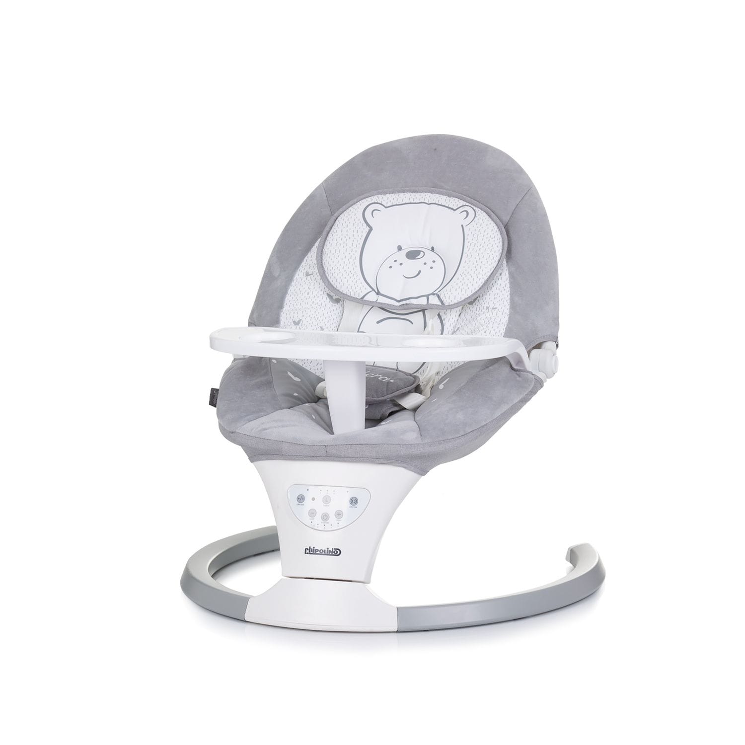 Chipolino Babywippe Lera Musik, Sicherheitsgurt, Kissen, Fernbedienung, Timer grau 