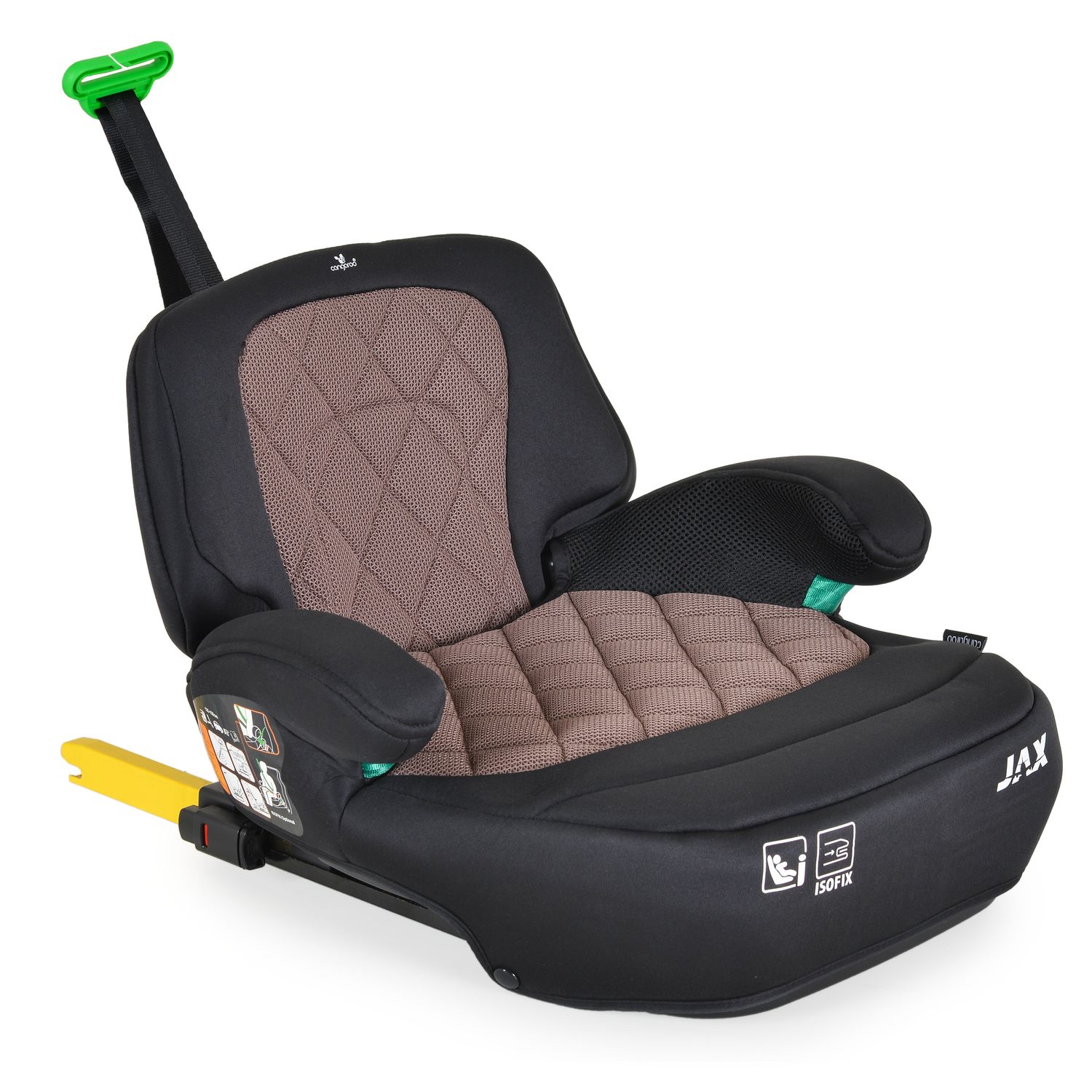 Cangaroo Kindersitz Sitzerh&ouml;hung Jax i-Size 125-150cm Gruppe 3 Isofix Top Tether braun 