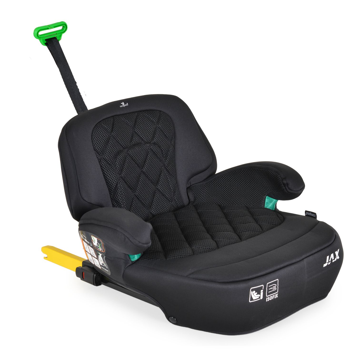 Cangaroo Kindersitz Sitzerh&ouml;hung Jax i-Size 125-150cm Gruppe 3 Isofix Top Tether schwarz 