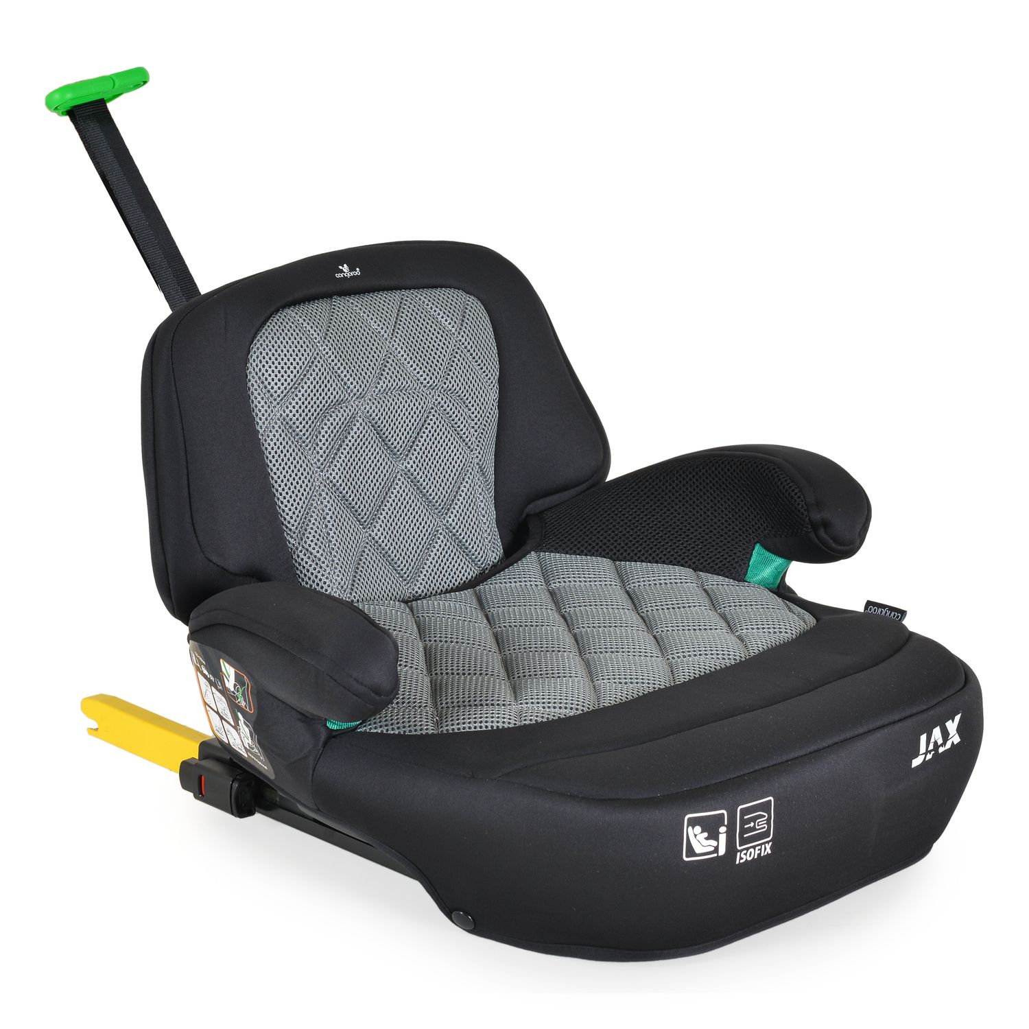 Cangaroo Kindersitz Sitzerh&ouml;hung Jax i-Size 125-150cm Gruppe 3 Isofix Top Tether grau 