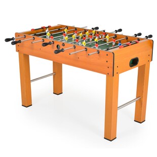 Moni Tischfußball 1019A Holz, Handschiebezähler, Kickertisch, 22 Figuren, Soccer braun 