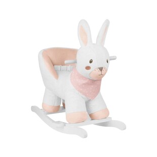 Kikka boo Schaukeltier Hase mit Sitz, Rückenlehne, Holzgriffe, Kufen, bis 30 kg rosa 