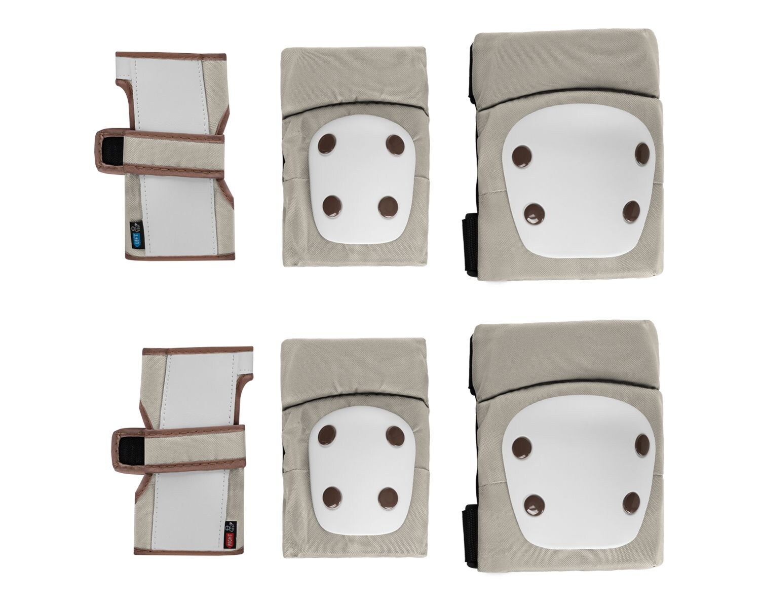 Kikkaboo Kinder Schutzausrüstung, 6-teiliges Protektoren-Set, Größe XS bis  beige