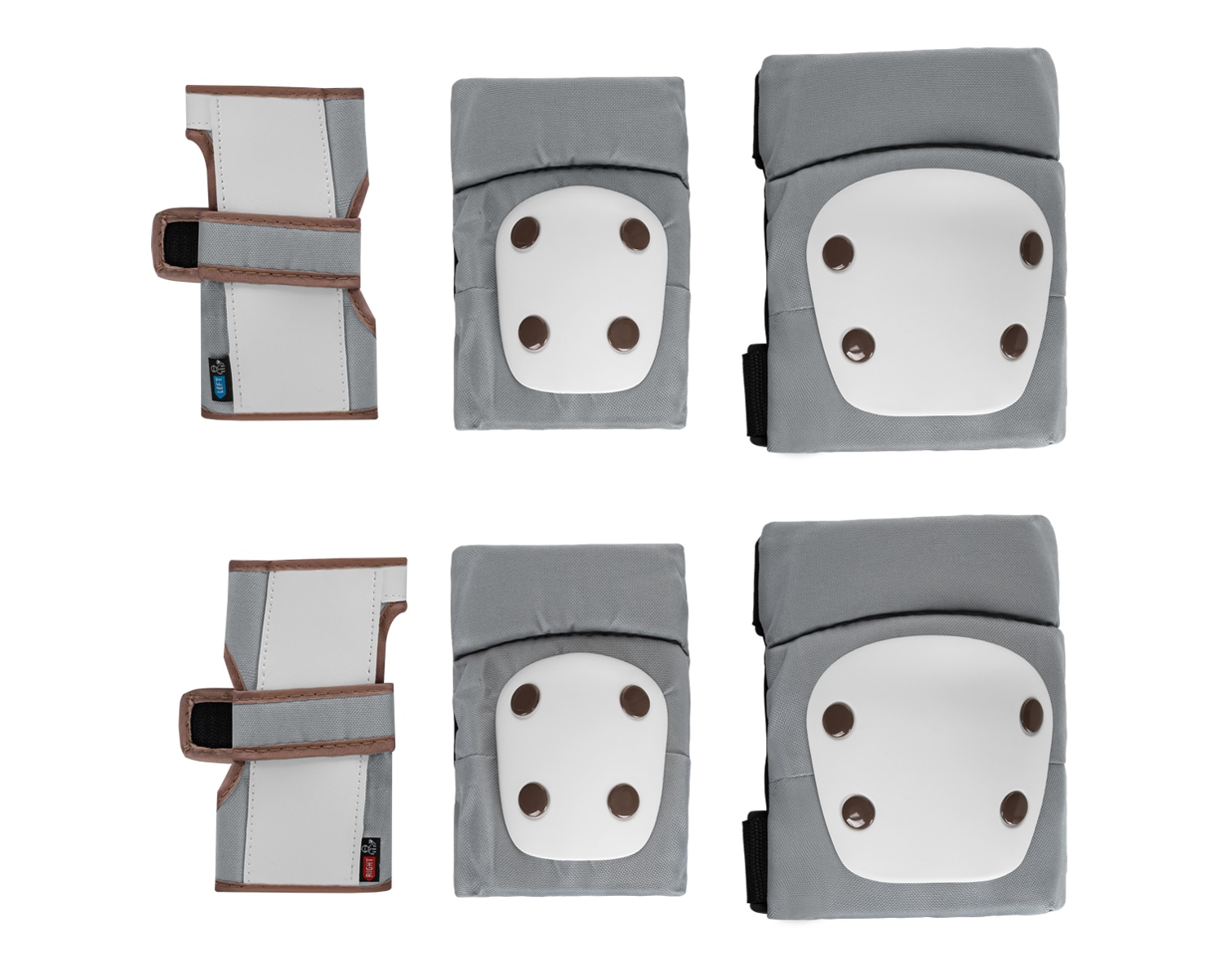 Kikkaboo Kinder Schutzausr&uuml;stung, 6-teiliges Protektoren-Set, Gr&ouml;&szlig;e XS bis 25 kg grau 