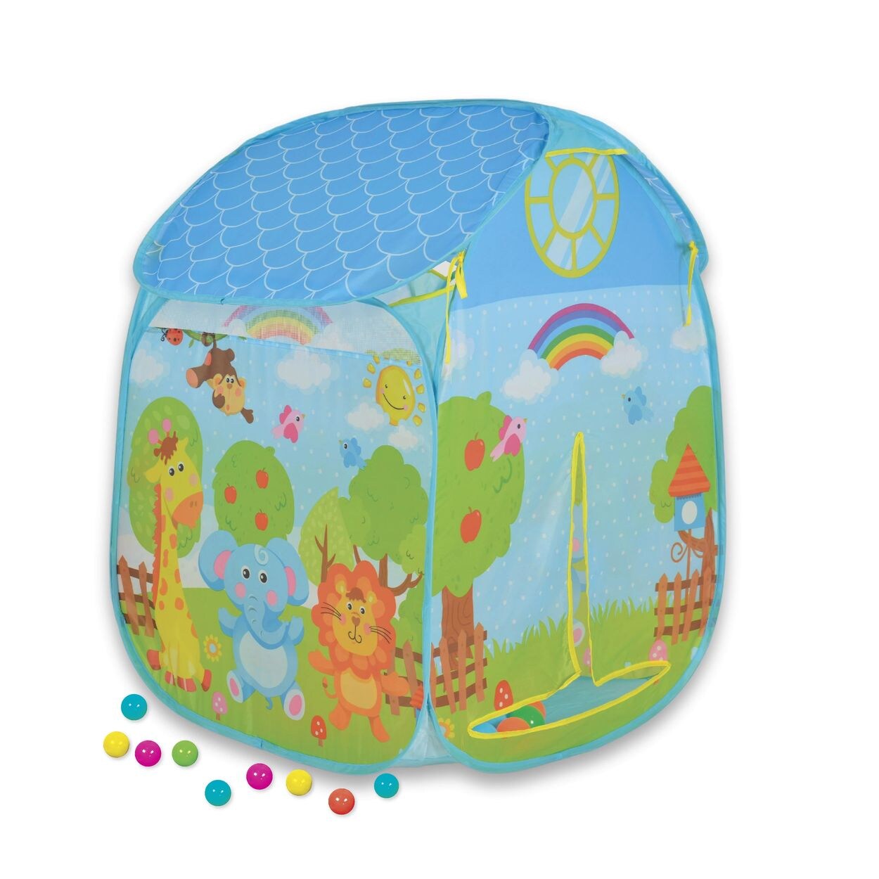 Kinderspielzelt Zoo 995-5001C, Spielhaus, Bällebad, 50 bunte Spielbälle blau