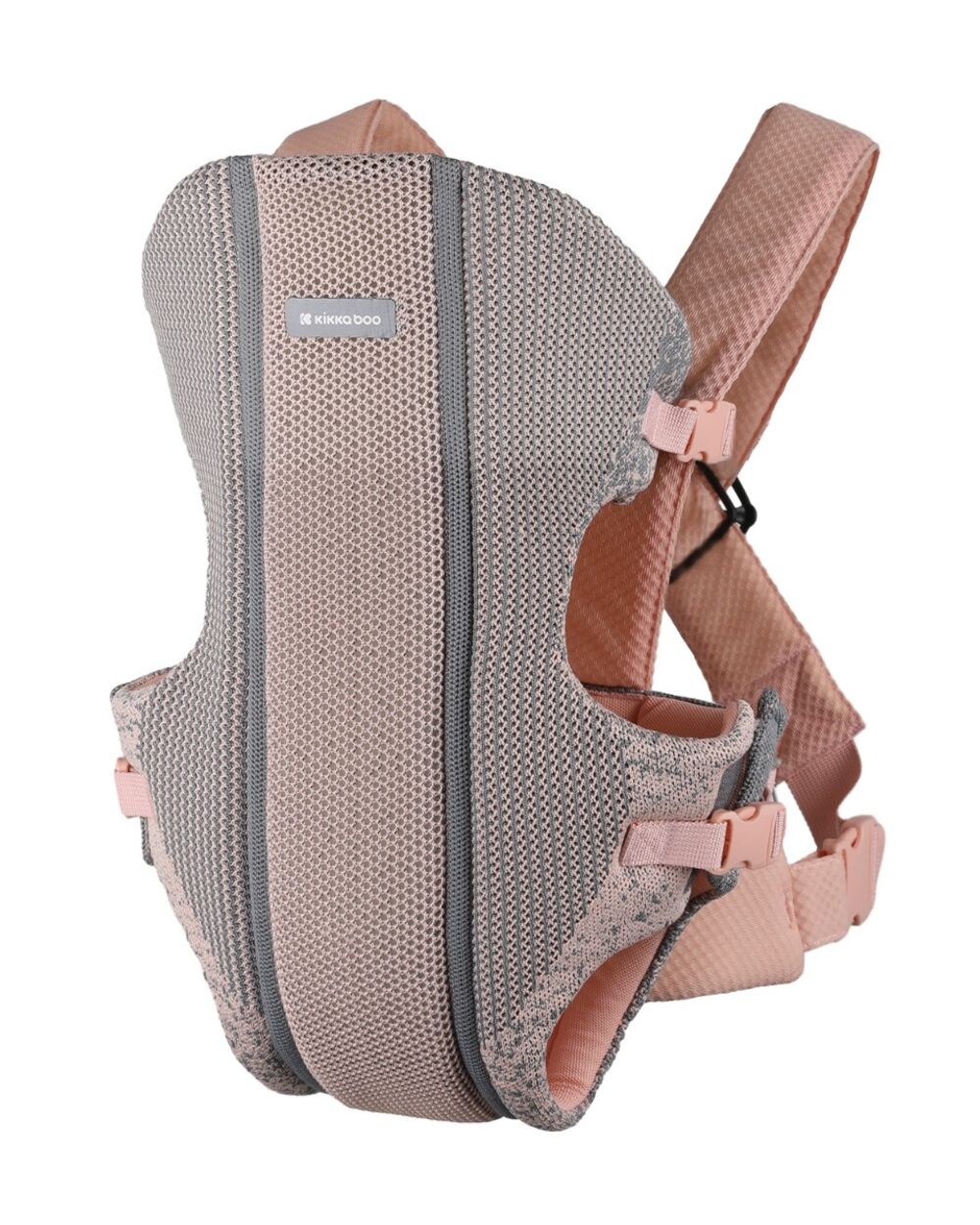 Kikkaboo Babytrage Gwen Fly Strickstoff Bauchtrage Rückentrage Gurte verstellbar rosa