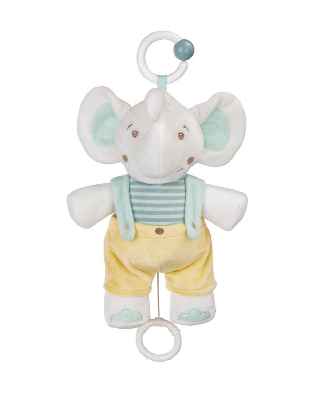 Kikkaboo Baby-Pl&uuml;sch-Spieluhr Stofftier Aufzieh-Spieluhr C-Ring Einschlafhilfe gelb wei&szlig; 