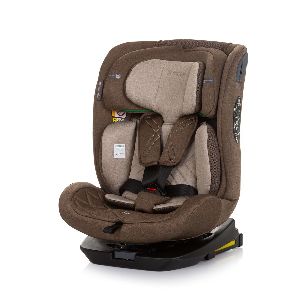 Kindersitz X-Factor i-Size (40 - 150 cm) Isofix verstellbar drehbar braun