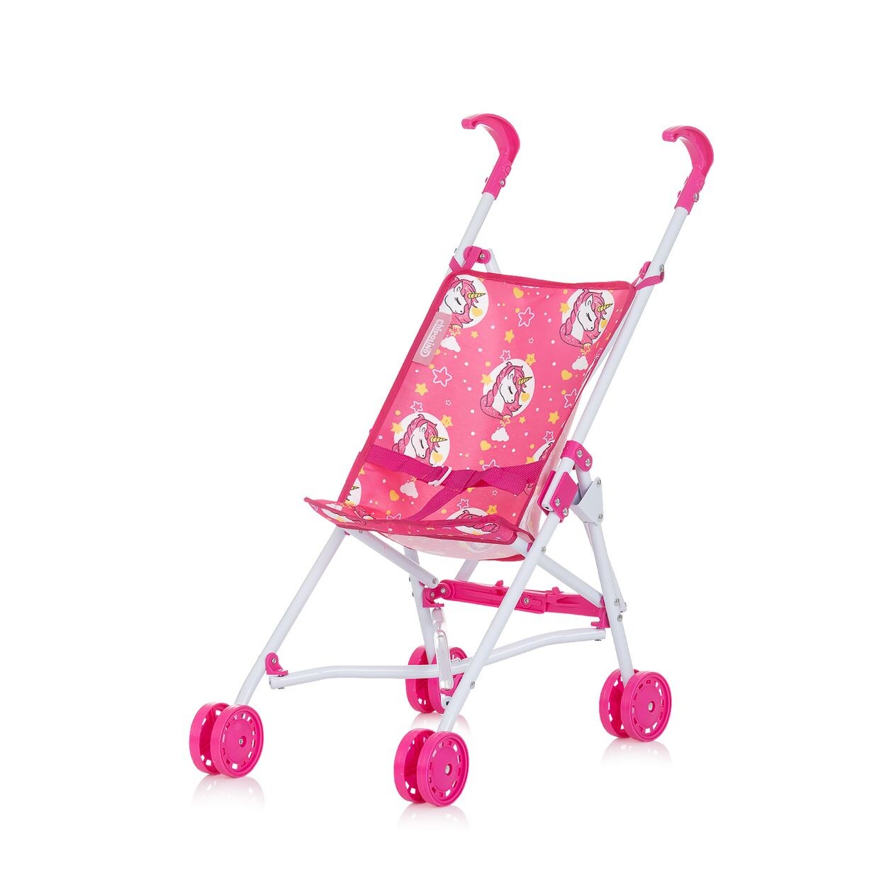 Puppenbuggy Lily klappbar, Doppelräder, ab 3 Jahren, Schiebehöhe 57 cm pink