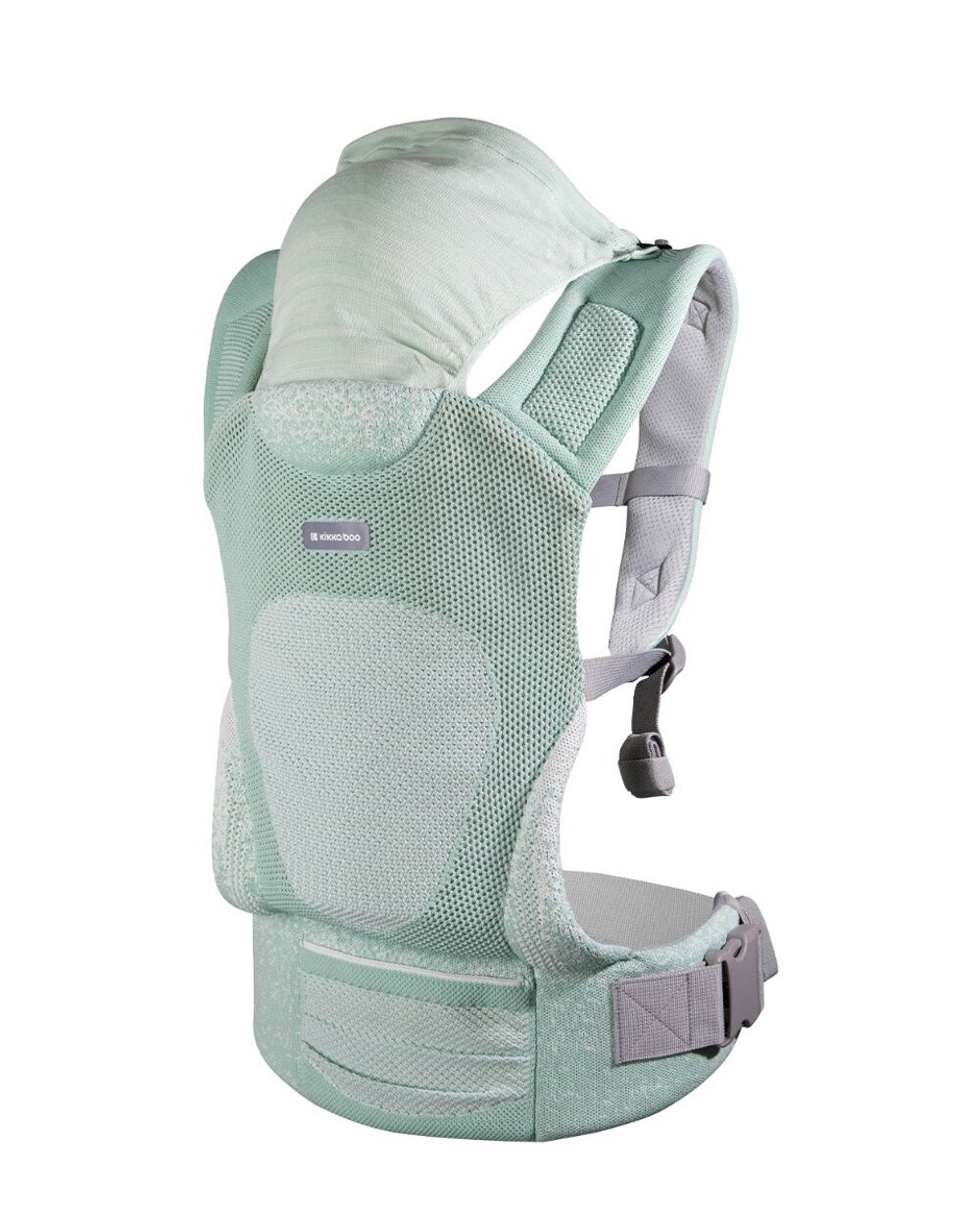 Kikkaboo Babytrage Hoody Fly Strickstoff 3 in 1 Bauch- und Rückentrage, Hüftsitz