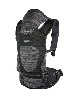 Kikkaboo Babytrage Hoody Fly Strickstoff 3 in 1 Bauch- und Rückentrage, Hüftsitz schwarz 